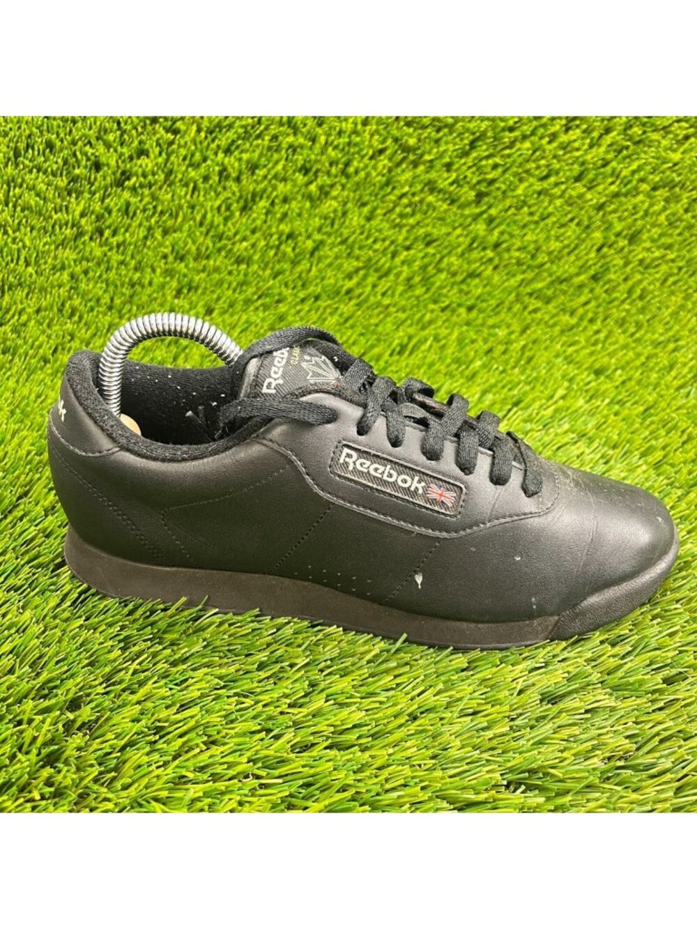Reebok Classic Princess Womens Size 8 Black Walking Leather Shoes Sneakers